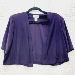 Jacket Cropped Size 14P Plum Quiet Luxury Office Siren Soft Girl Elegant Flowy